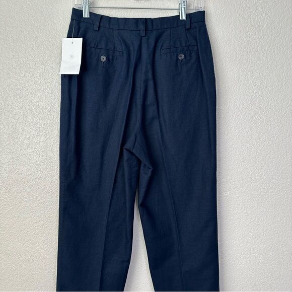 NWT Liz Claiborne Linen Blend Kylie Navy Blue Wrinkle Free Pants - Picture 7 of 13
